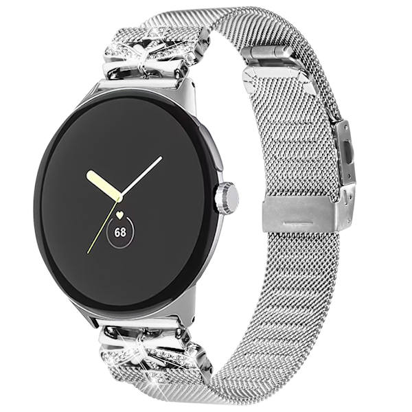 Ruostumattomasta teräksestä valmistettu kellonranneke Google Pixel Watch1/2:lle Musta
