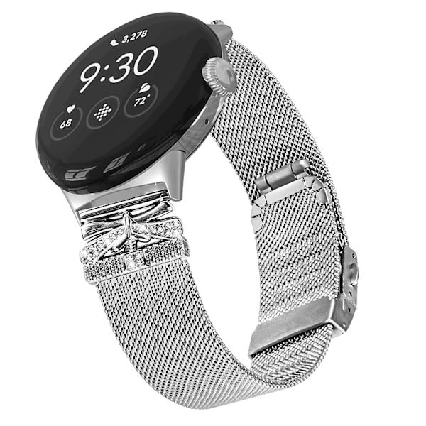 Ruostumattomasta teräksestä valmistettu kellonranneke Google Pixel Watch1/2:lle Musta