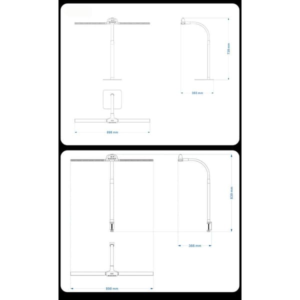 LED skrivebordslampe - bred 900mm belysning til hjemmekontor og studie, touchkontrol, bevægelsessensor, 3100-7600k, 12w