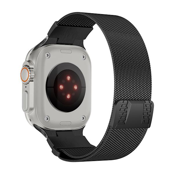 Klockarmband i Rostfritt Stål för Apple Watch 42/44/45/49 mm Svart