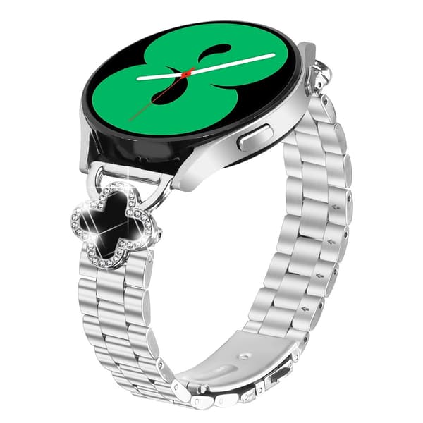 Sølv Kløver Rustfrit Stål Urrem kompatibel med Samsung Galaxy Watch Series