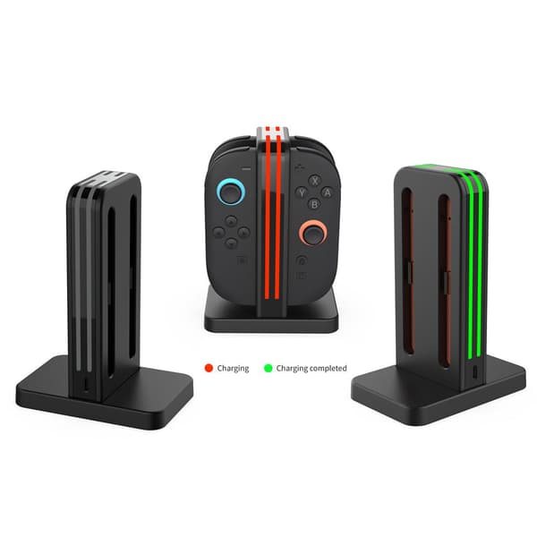 SWITCH2 JOY-CON LADESTATION: OPLAD OP TIL FIRE CONTROLLERE SAMTIDIG MED LED-INDIKATOR