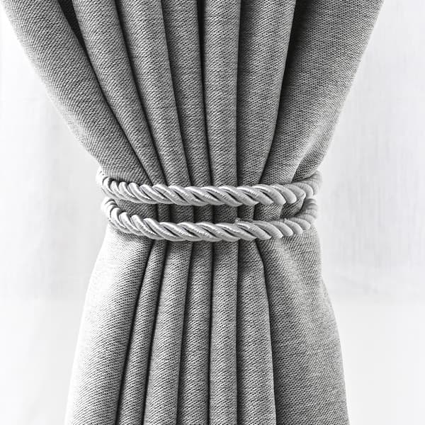 Sæt med 2 gardinbindere, vævede gardinholdere Grey Grey