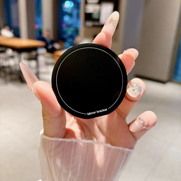360° magnetisk makeup-spejl og telefonstativ i aluminiumslegering med magnetisk ring Silver Silver
