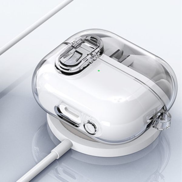 Skyddsfodral för Samsung Galaxy Buds 3/Buds 3 Pro med nyckelring Transparent