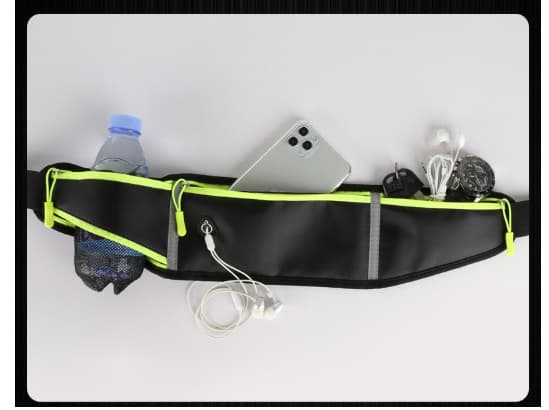 Marathon Triple Pouch Hydration Belt Black Black