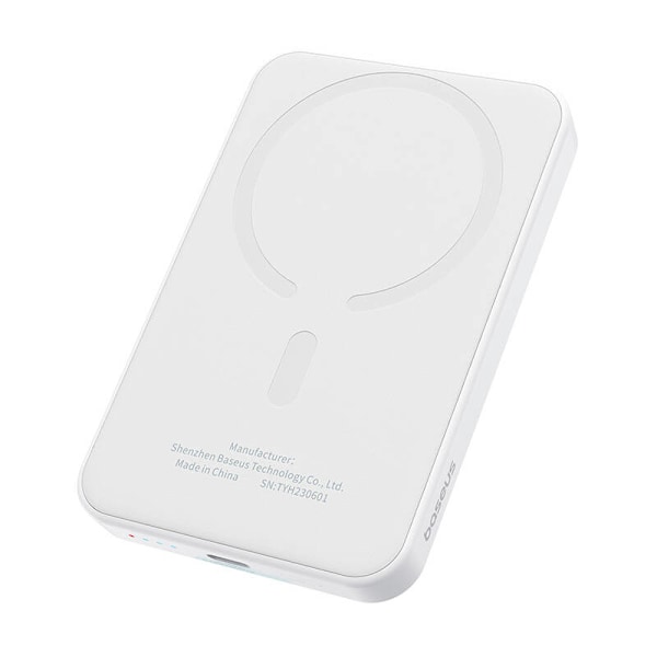 Magnetisk Mini Powerbank Baseus 5000mAh, USB-C 20W (hvid)