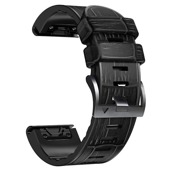 Silikonarmband för Garmin Fenix 8/7X/6X/5X Svart 22 mm