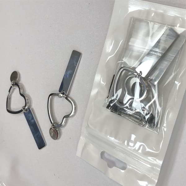 2-pack hjärtformad DIY-nyckelring i rostfritt stål Silver Silver