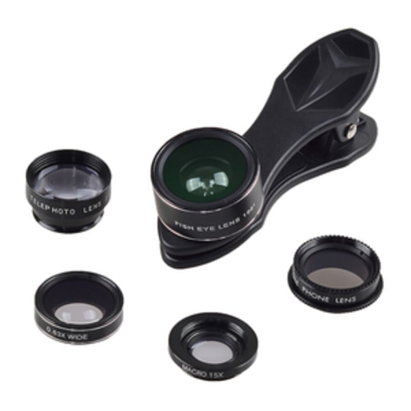 Mobillinssats APEXEL APL-DG5H 5 i 1 universal (svart)