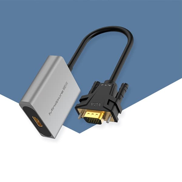 VGA til HDMI Konverter - Opgraderet Version med Lyd og Strømforsyning