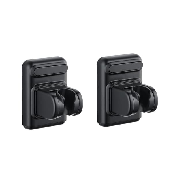 Large Panel No-Drill Shower Bracket 2-Pack kompatibelt med justerbar multi-position 360° vridbar ABS duschhållare Black Black