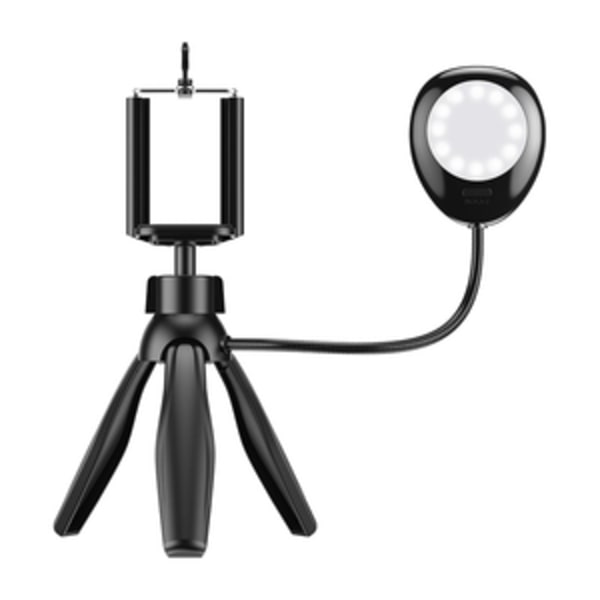 Telefonhållare/stativ APEXEL APL-JJ21FL med LED-ljus (svart)