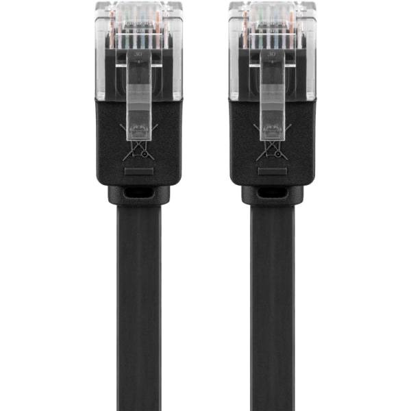 CAT 6 platt patchkabel, U/UTP, svart