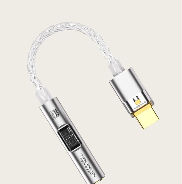 BA23 USB-C till 3,5 mm ljudadapter med inbyggd DAC Silver Silver