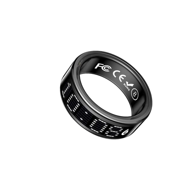 Smart Ring med Display och Laddningsfodral - Spåra Träning & Hälsa Black 12 Black 12