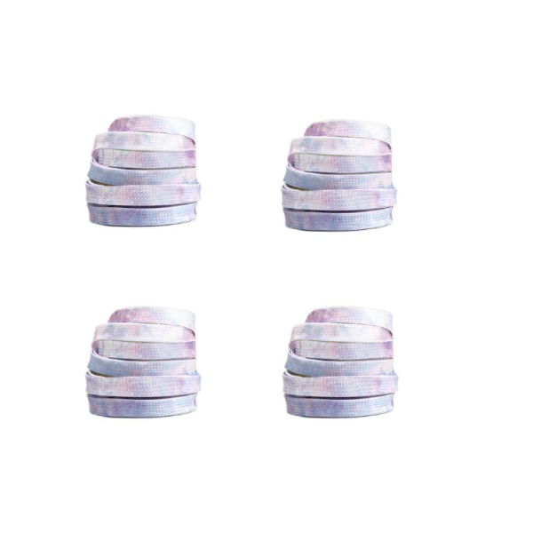 Tie-Dye trykte flade snørebånd (2 par) Lilla