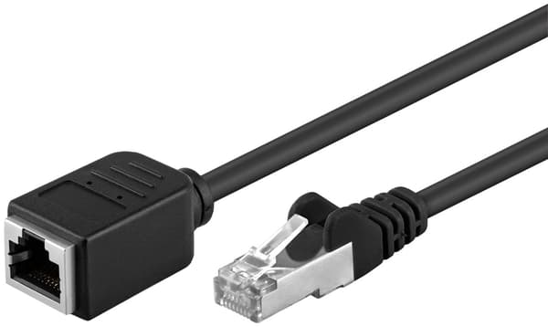 CAT 5e förlängningskabel, F/UTP, svart