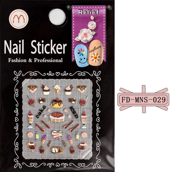 5D Nail Art Stickers 12 ark MultiColor