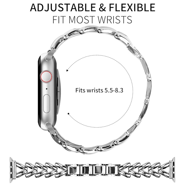 Klockarmband för Apple Watch 10/Ultra 2, 38/40/41MM - Smalt flätat rostfritt stål Silver