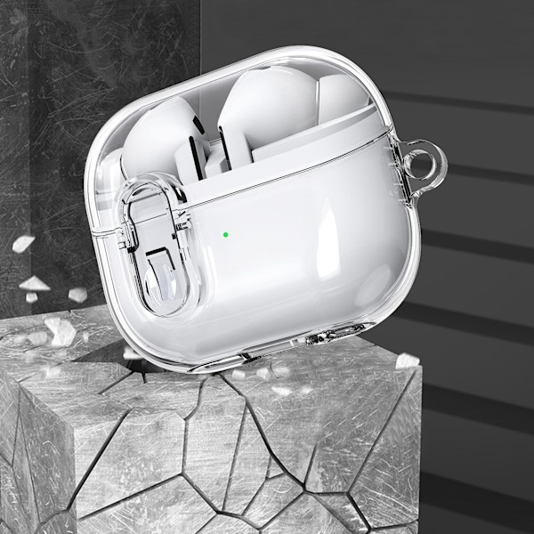 Skyddsfodral för Samsung Galaxy Buds 3/Buds 3 Pro med nyckelring Transparent