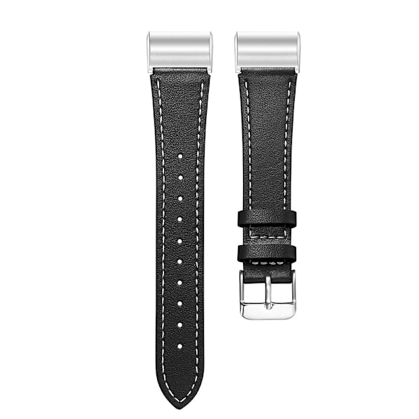 Armband i äkta läder för Fitbit Charge 3/4 Svart