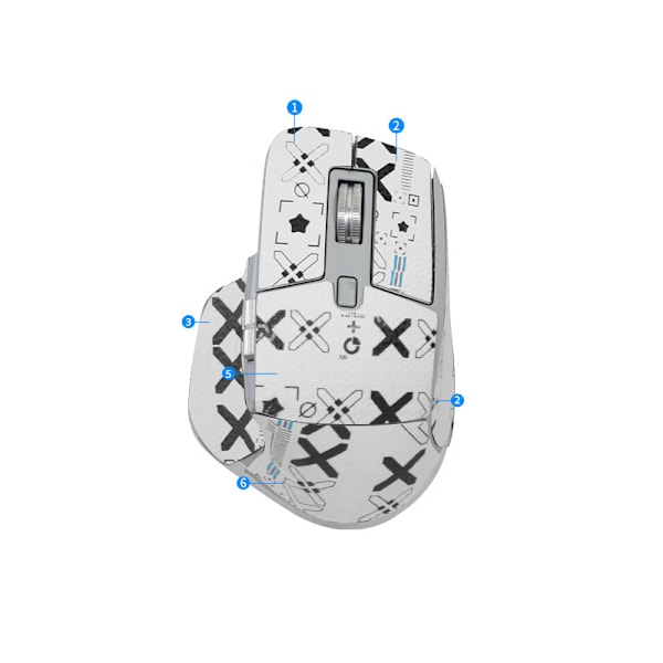 Forbedrede Grip Mouse Stickers til Logitech MX Master 3/3s Hvid