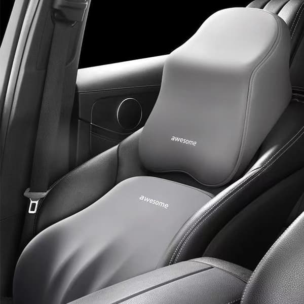 Auton kaulatyyny ja ristiselän tukisetti Grey Grey