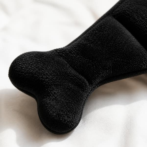 Viktad sovmask i mjuk polyester med glaspärlefyllning Black Black