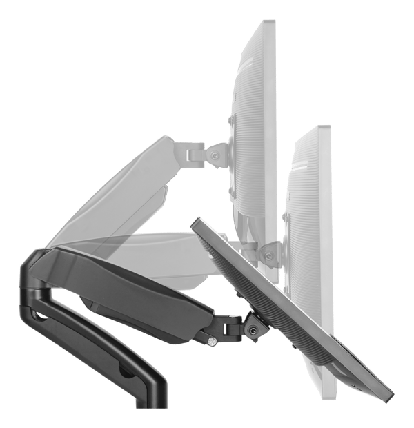 Monitor desk dual mount, gas spring, 17-32", 2-9 kg