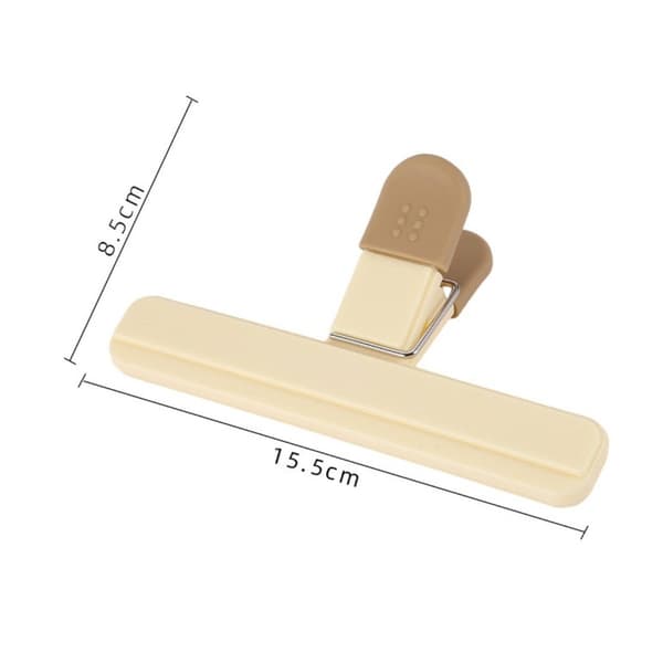 Matförslutningsklämmor - Set med 5, Lufttäta Påsklämmor för Köksmatförvaring Beige Beige