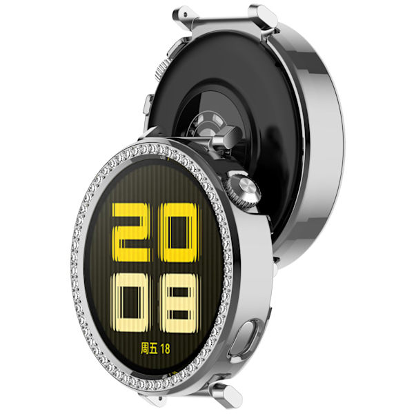 Huawei Watch GT5/GT4 41MM skyddsfodral med strassdetaljer Silver