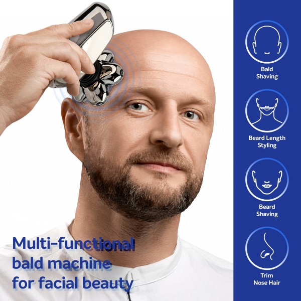 INF 6-i-1 rakapparat / trimmer för huvud och ansikte Mörkgrå