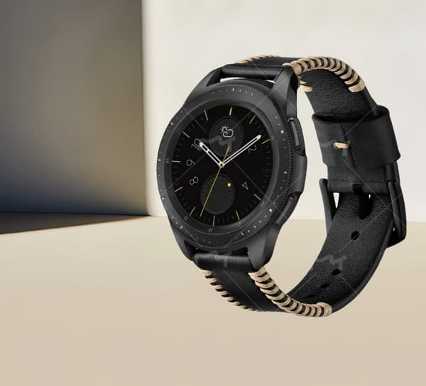 Premium Läderrem för Galaxy Watch3 (45/46mm) - 22mm