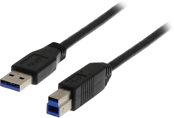 USB 3.0 Cable, Type-A Male to Type-B Male, 2m, Black
