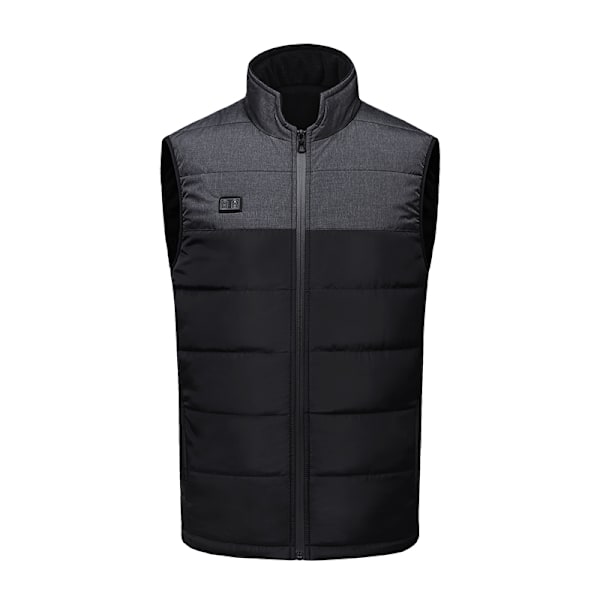 Lämmitetty liivi kaksoissäätimillä, vakiolämpötila ja lämpö Musta + harmaa 3XL