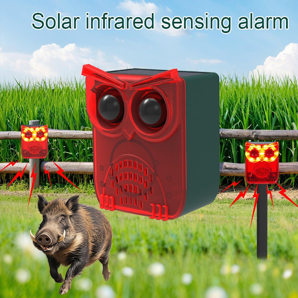 Solcellsdriven Röstlarmsensor - Röd Uggla Design för Förbättrad Säkerhet