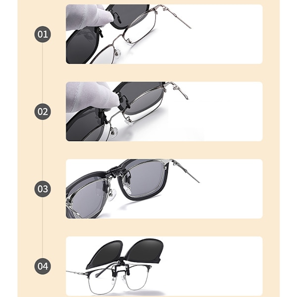 Foldbare Clip-On Solbriller - Polariserede Blå