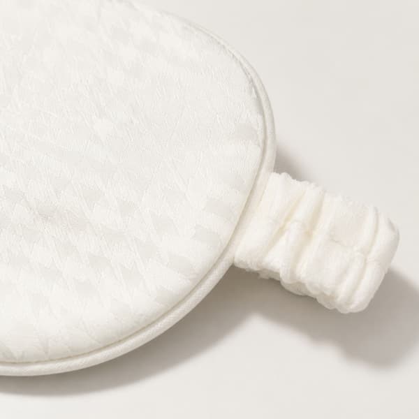 Dubbelsidig rutmönstrad jacquard-sovmask med stark ljusblockering för resor och vila White White