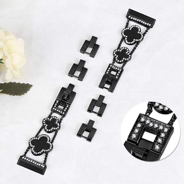 Cloverlink rem til Fitbit Versa 3/4/Sense 2 Black Black
