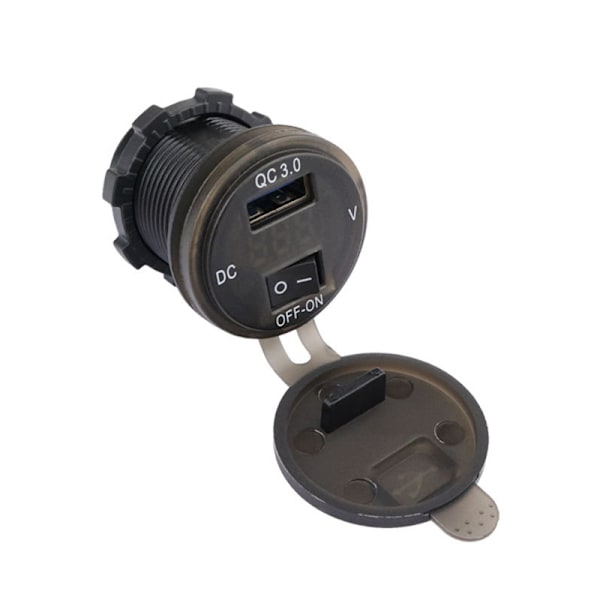 Voltmeter Switch Bilmodifiering Enkel QC3.0 Red Red