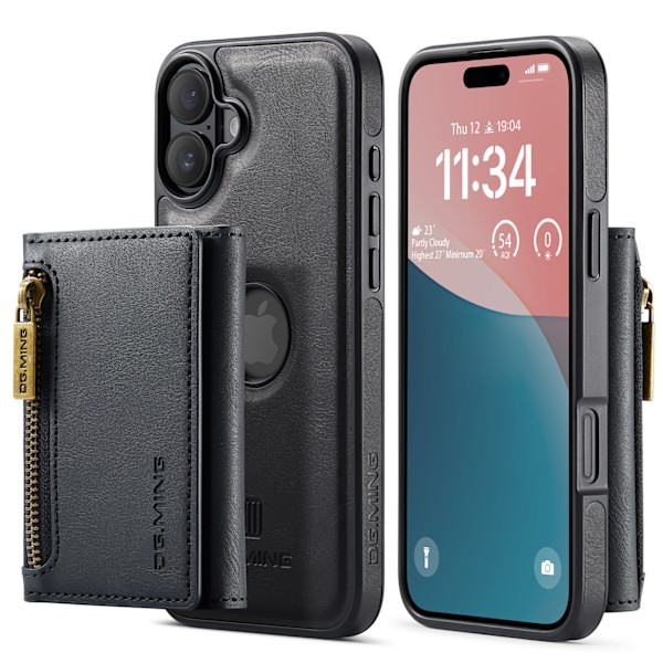Magnetisk pung-cover til iPhone 16 Plus - Sort