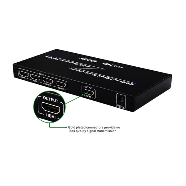 HDMI-Omkopplare, 4 in 1 ut - 1080P