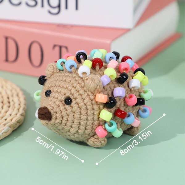 DIY Virkningskit, Söt Igelkott Amigurumi-kit för Nybörjare kaffe