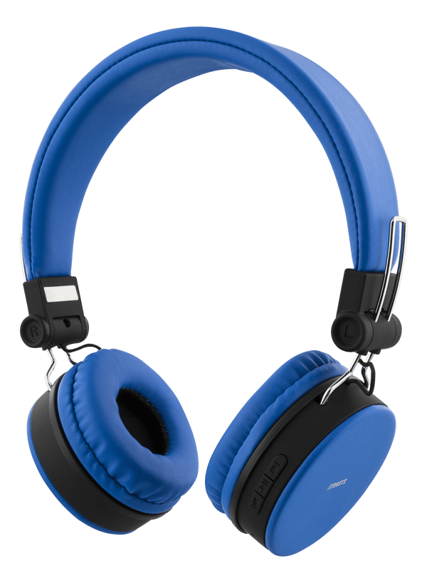 Foldbar on-ear BT headset, 3,5 mm, blå