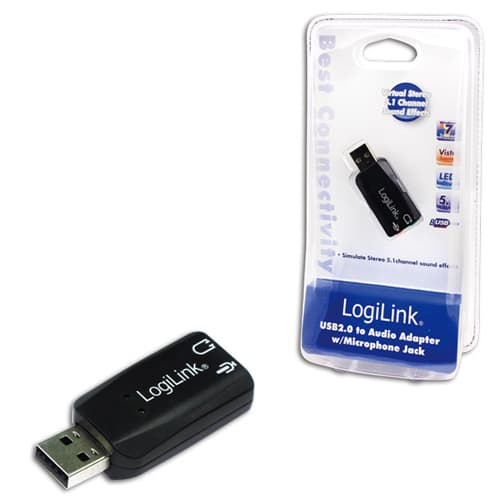 USB-lydadapter 3,5 mm til hovedtelefoner og mikrofon Virtuel 5.1-lyd