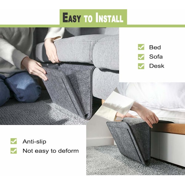 Filt opbevaringstaske til seng/sofa Black Black