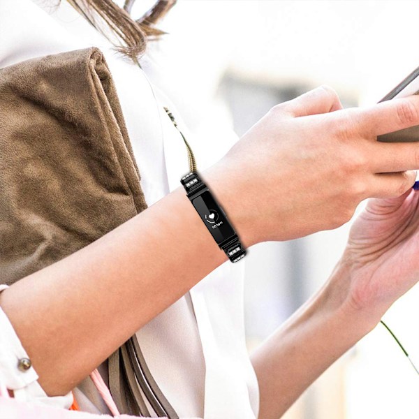 Fitbit Inspire Square Diamond Butterfly Spänne Svart