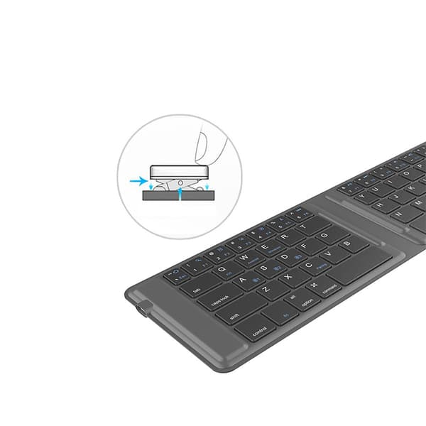 Tri-Fold Läder Bluetooth Tangentbord - Portabelt & Stilrent