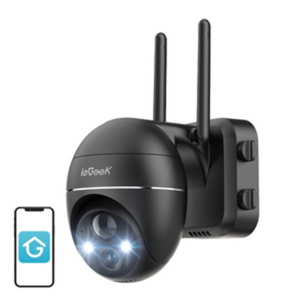 Langaton 3MP WiFi-ulkokamera ieGeek ZS-GX1S musta 5200mAh